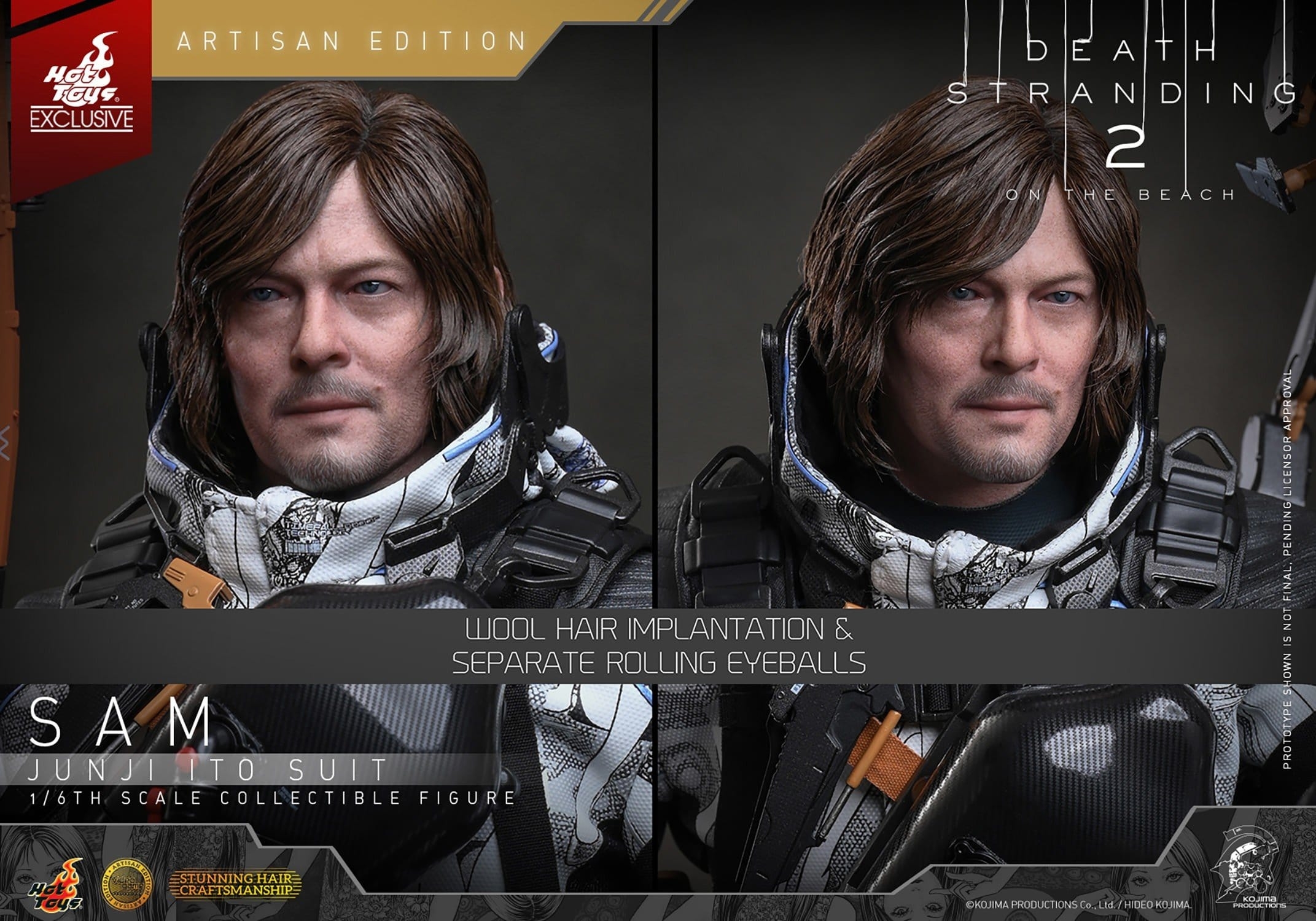 Sam Porter Bridges (Junji Ito Suit) di Hot Toys Artisan - VGM90AE - action figure Death Stranding 2: On The Beach