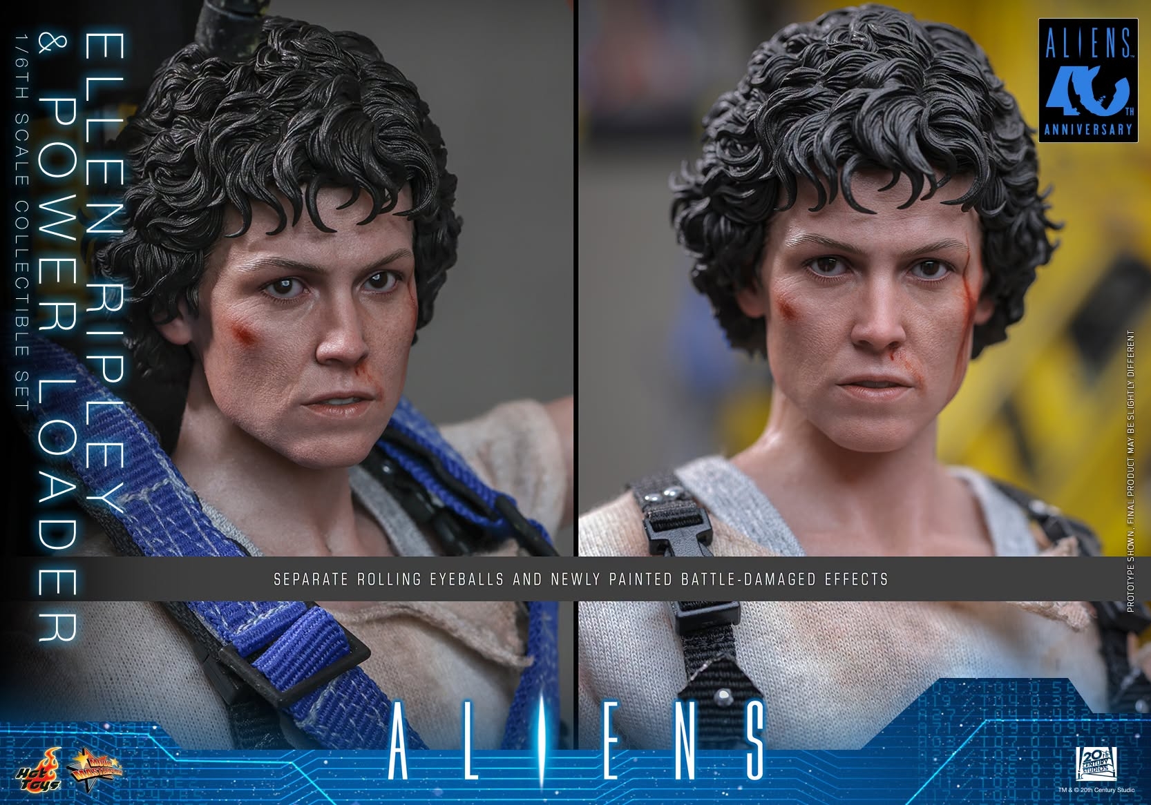 Ellen Ripley and Power Loader par Hot Toys - MMS923 - figurine 1/6 Aliens de 52 cm