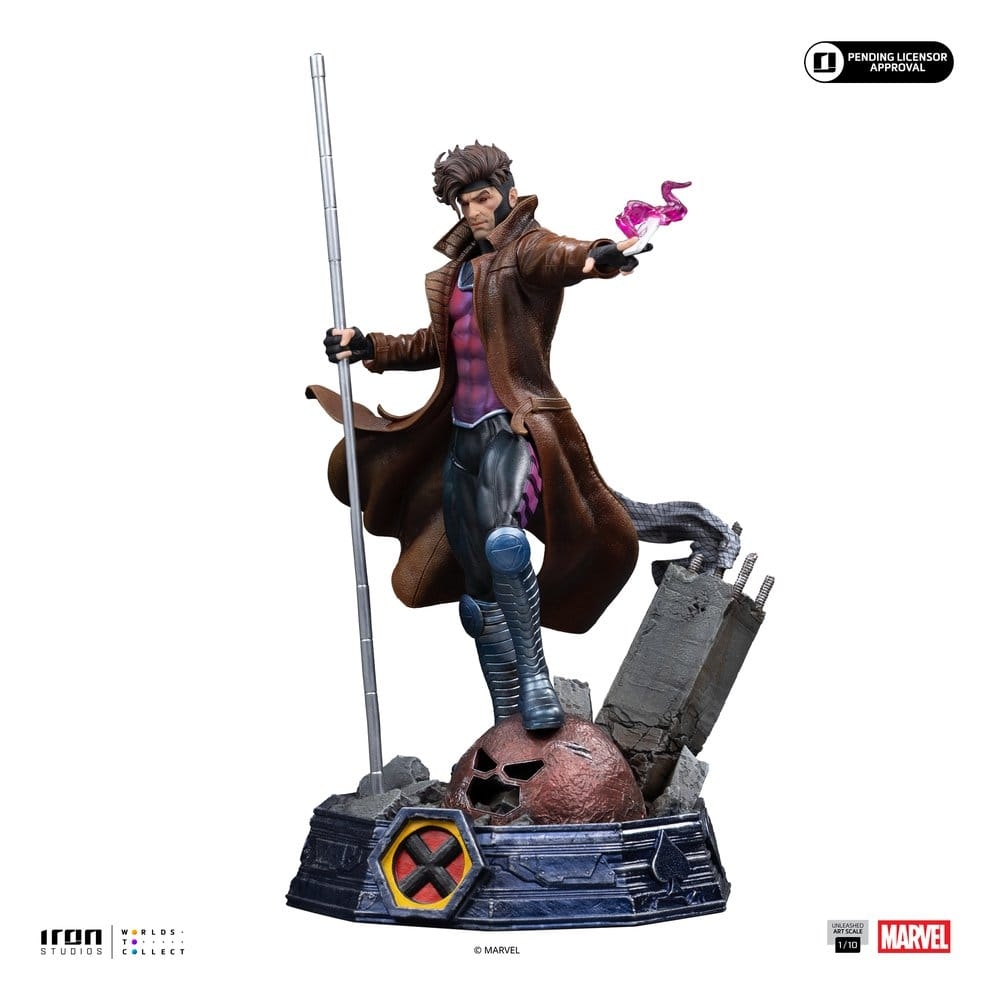 Gambit Unleashed Art Scale par Iron Studios - figurine 1/10 X-Men de 22 cm