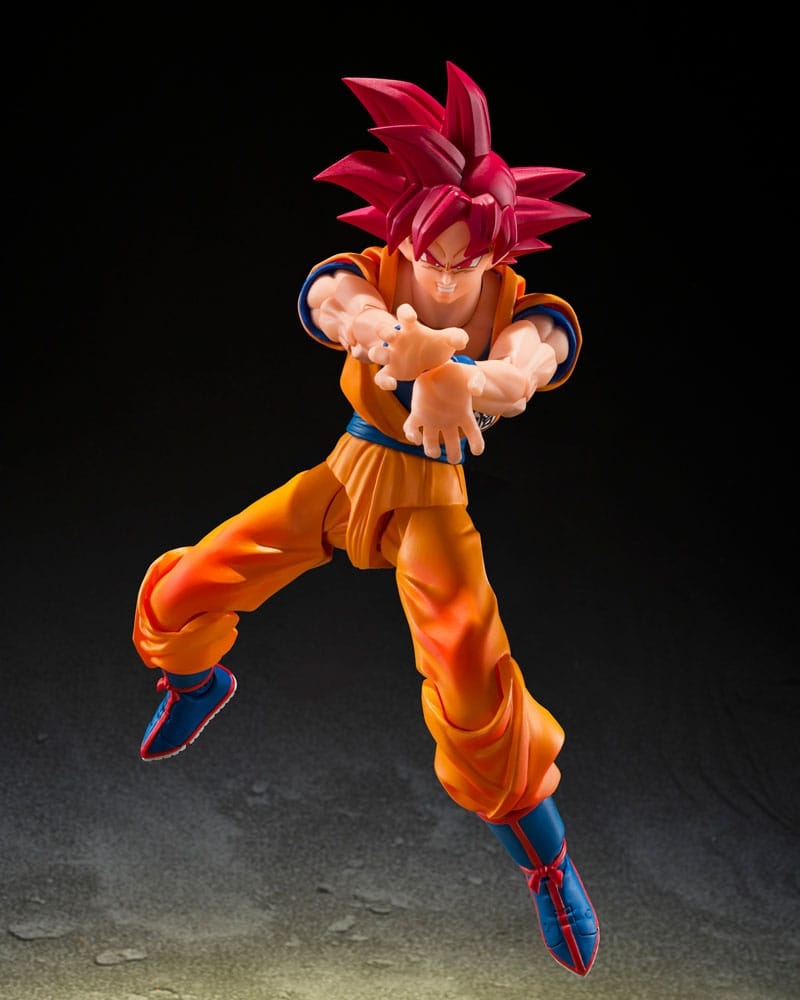 Super Saiyan God Son Goku (God Aura) SH Figuarts Reissue par Bandai Tamashii Nations - figurine Dragon Ball Super de 15 cm
