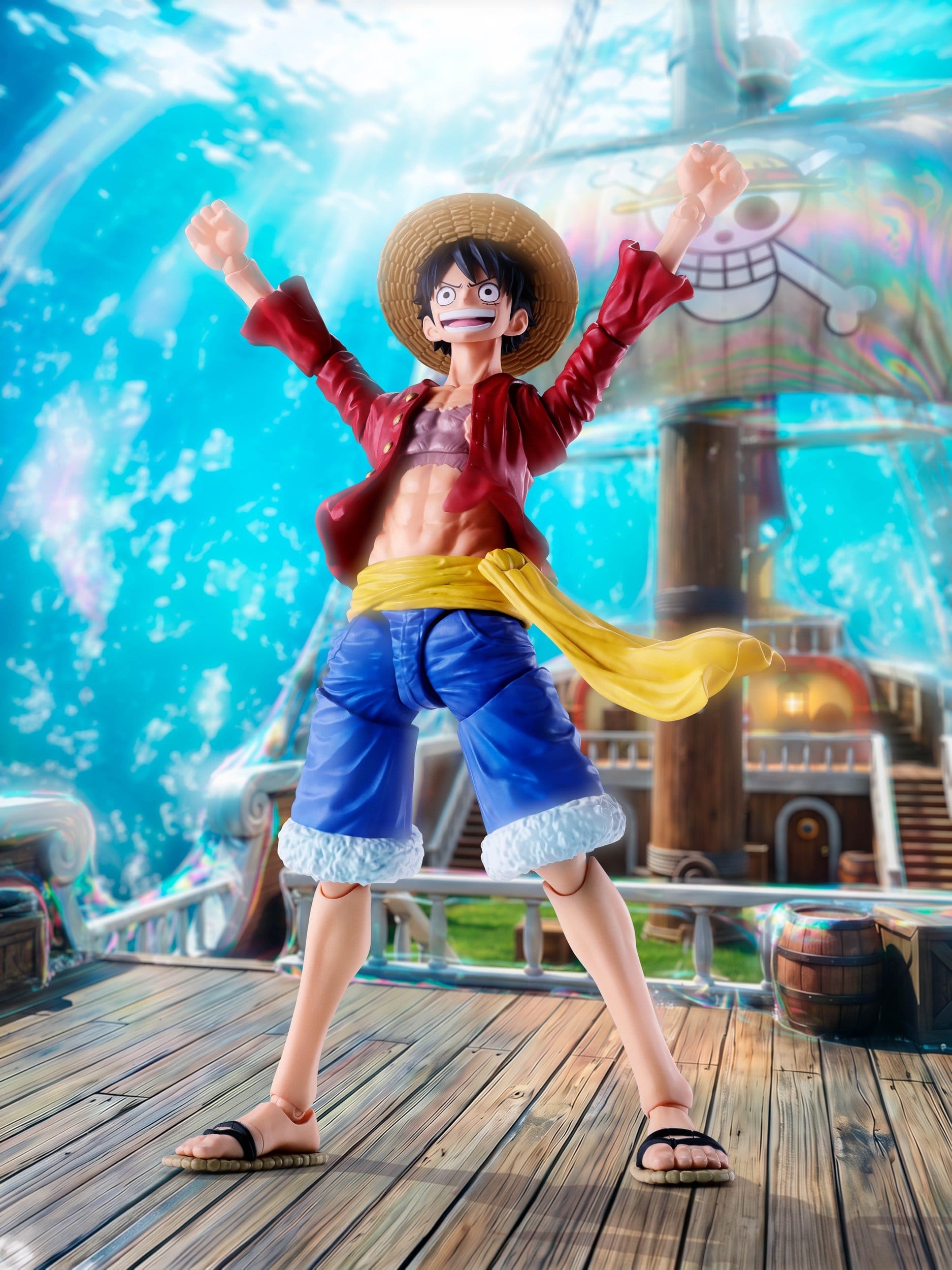Monkey D Luffy (New World) S.H.Figuarts di Bandai Tamashii Nations Two Years Later - action figure One Piece alta 15 cm