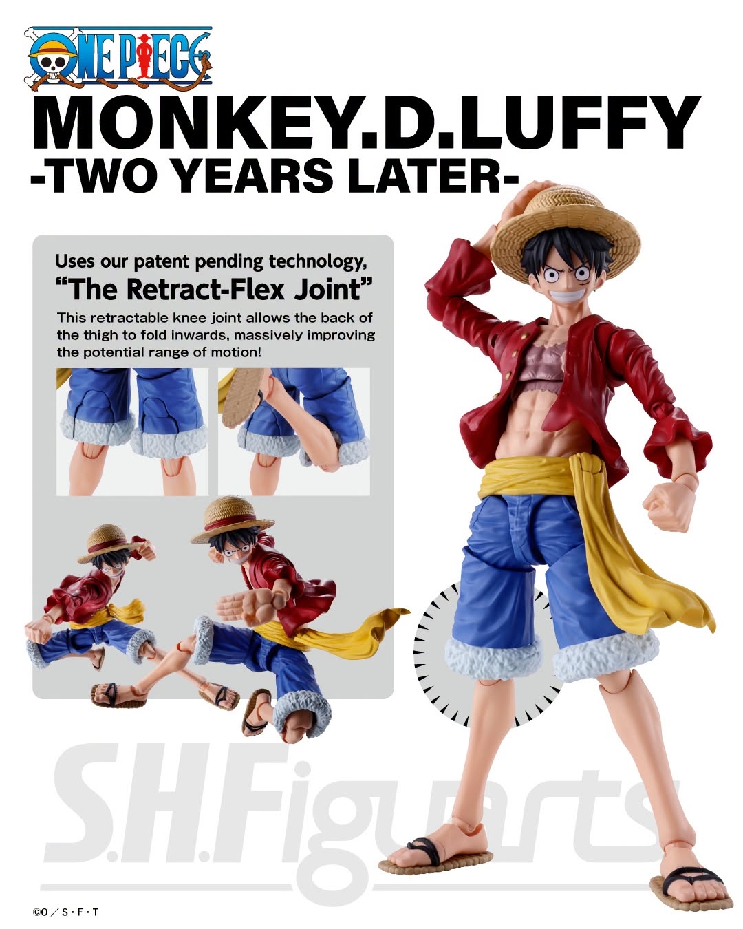 Monkey D Luffy (New World) S.H.Figuarts Two Years Later by Bandai Tamashii Nations - One Piece 15 cm action figure