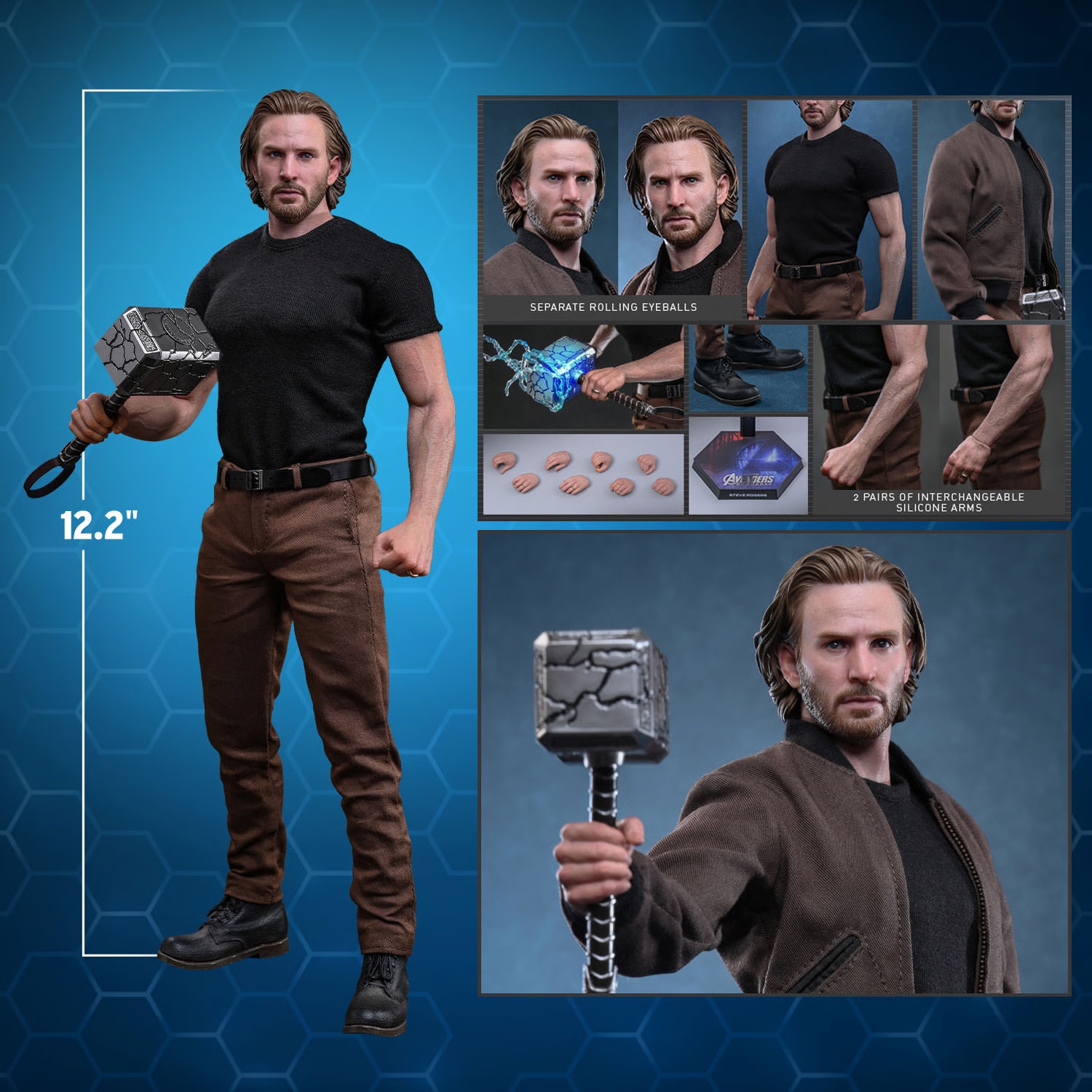 Steve Rogers de Hot Toys - MMS928 - figura de acción Avengers Doomsday a escala 1/6